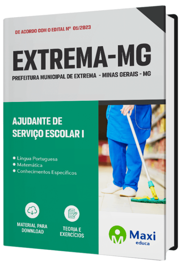 - Apostila Prefeitura de Extrema - MG - 2023 Ajudante de Serviço Escolar I