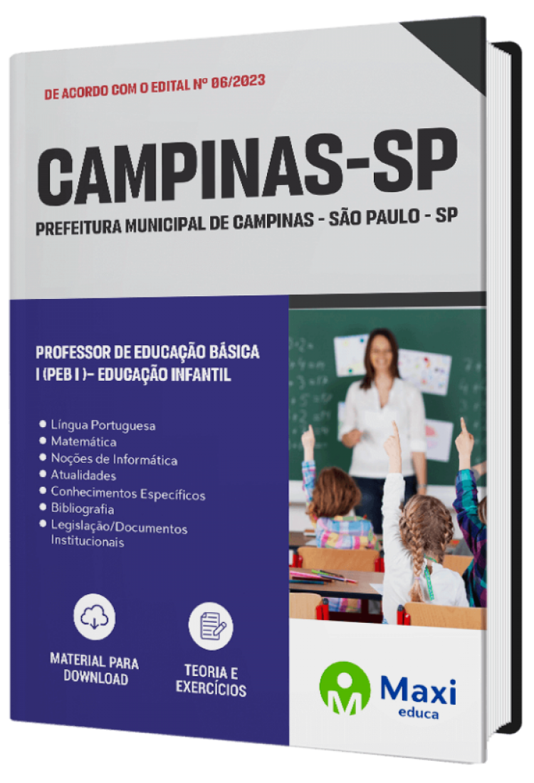 - Apostila Prefeitura de Campinas - SP - 2023 Professor de Educação Básica I (PEB I )– Educação Infantil