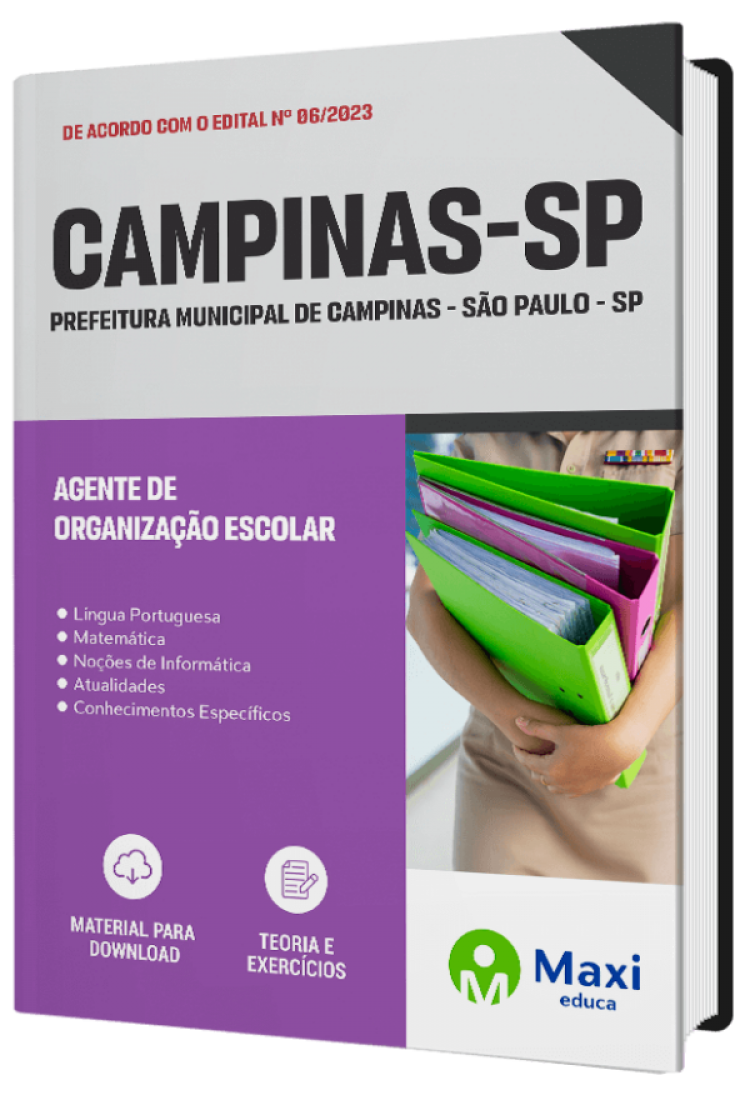 - Apostila Prefeitura de Campinas - SP - 2023 Agente de Organização Escolar