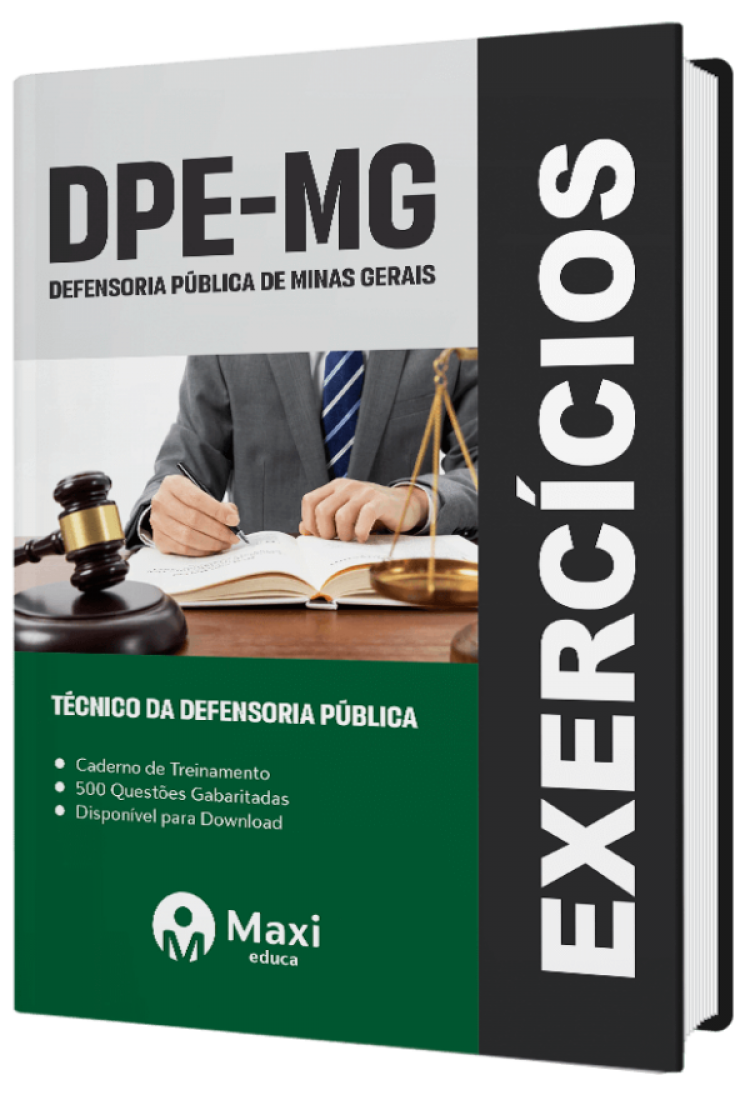 - Caderno de Questões DPE-MG - 2023 500 questões gabaritadas - Praticando - Técnico da Defensoria Pública