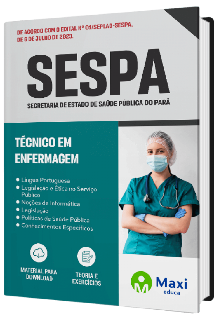 - Apostila SESPA - Secretaria de Estado de Saúde Pública do Pará - 2023 TÉCNICO EM ENFERMAGEM