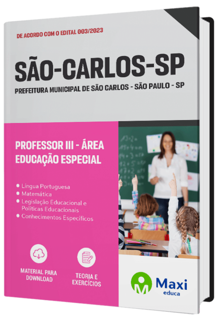 - Apostila Prefeitura de São Carlos - SP - 2023 Professor III - Área Educação Especial