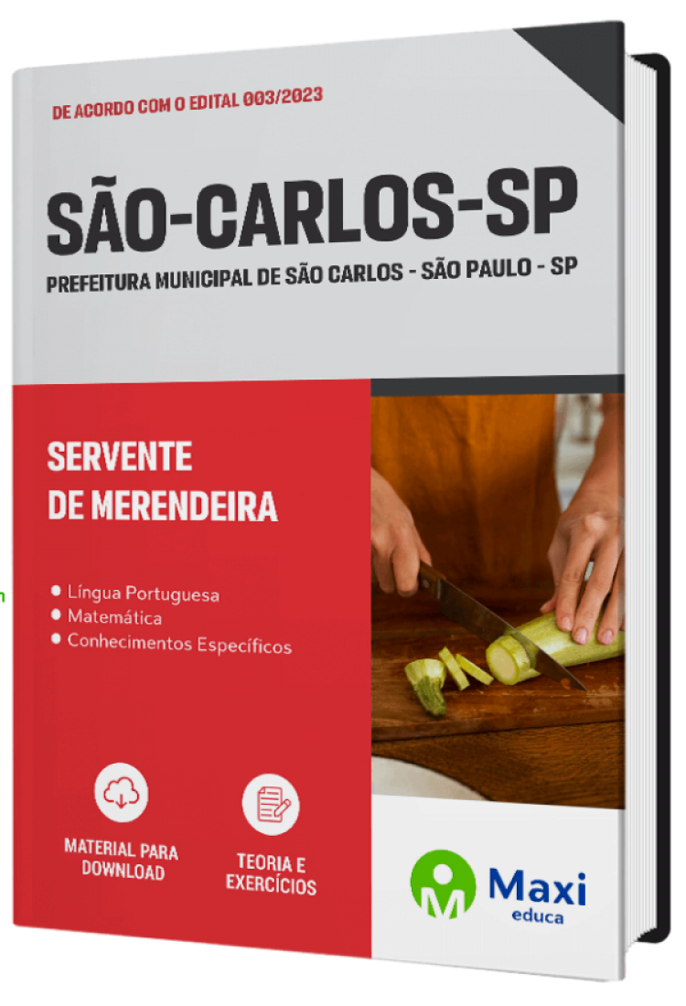 - Apostila Prefeitura de São Carlos - SP - 2023 Serventes de Merendeira