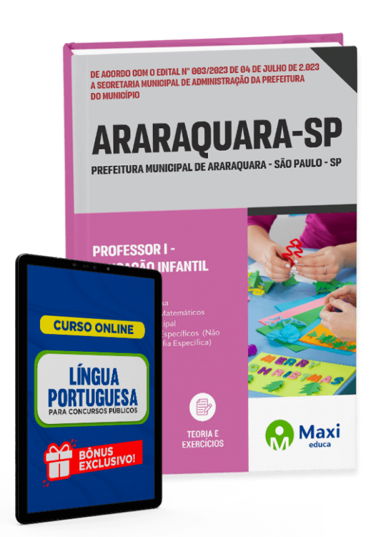 - Apostila Prefeitura de Araraquara - SP - 2023 Professor I - Educação Infantil