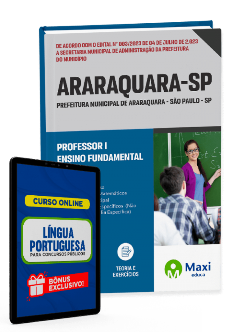 - Apostila Prefeitura de Araraquara - SP - 2023 Professor I - Ensino Fundamental