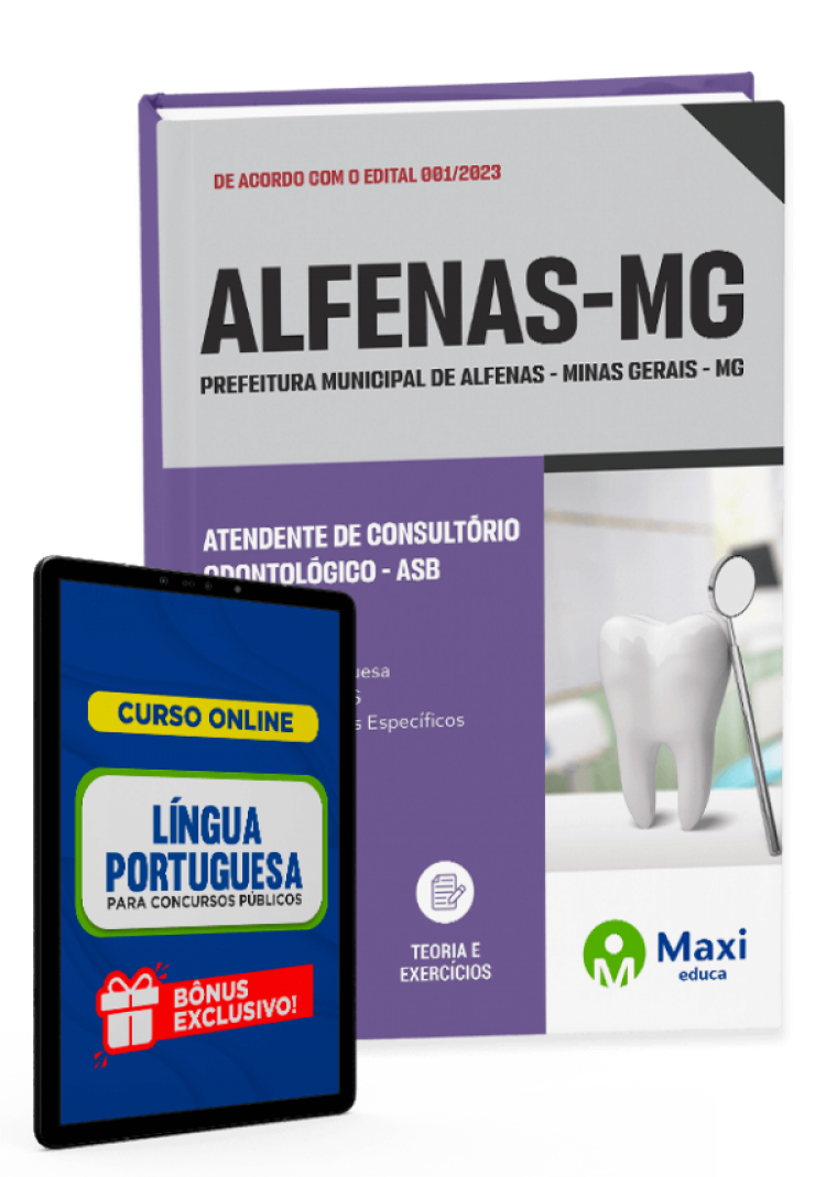 - Apostila Prefeitura de Alfenas - MG - 2023 Atendente de consultório Odontológico - ASB