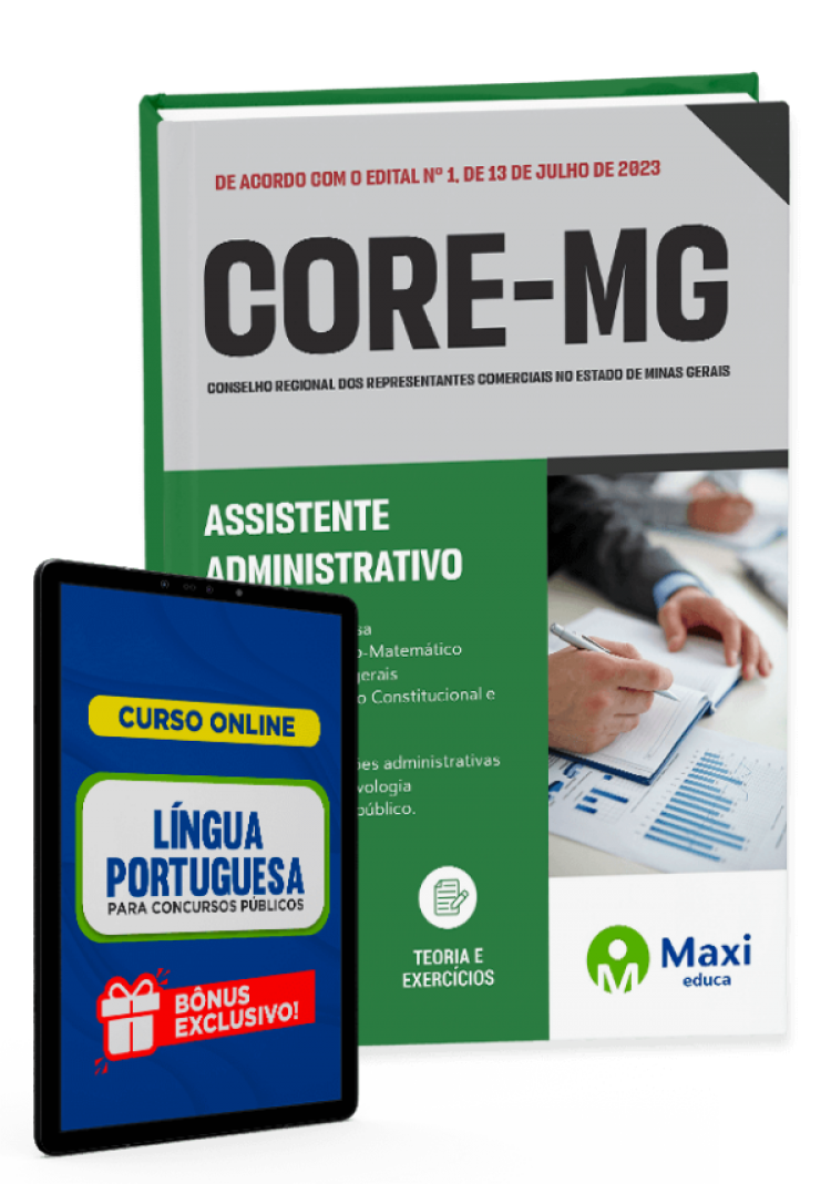 - Apostila CORE – MG - 2023 Assistente Administrativo