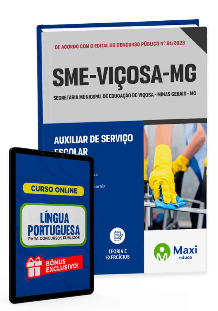 - Apostila SME Viçosa - MG - 2023 Auxiliar de serviço escolar