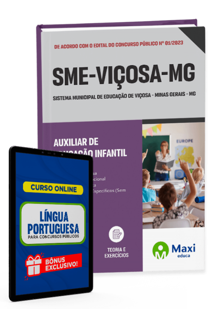 - Apostila SME Viçosa - MG - 2023 Auxiliar de educação infantil