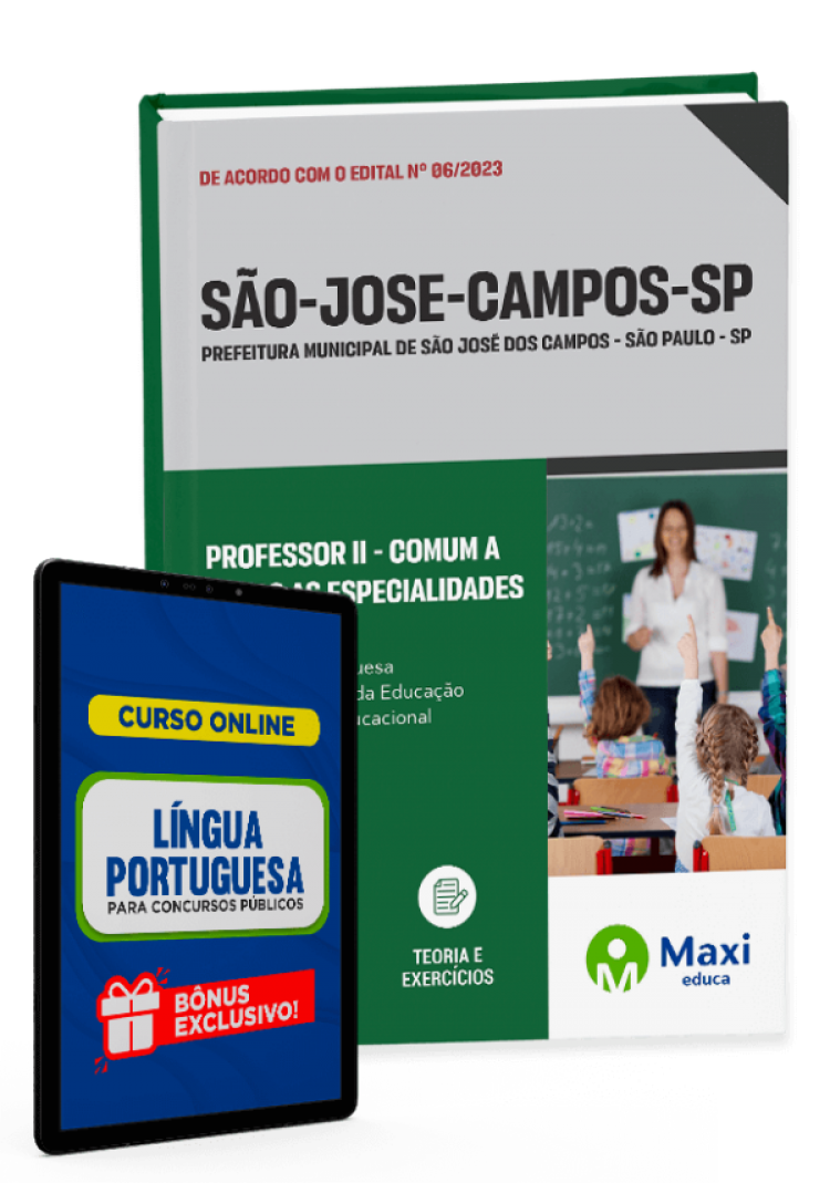 - Apostila Prefeitura de São José dos Campos - SP - 2023 Professor II - Comum a todas as especialidades