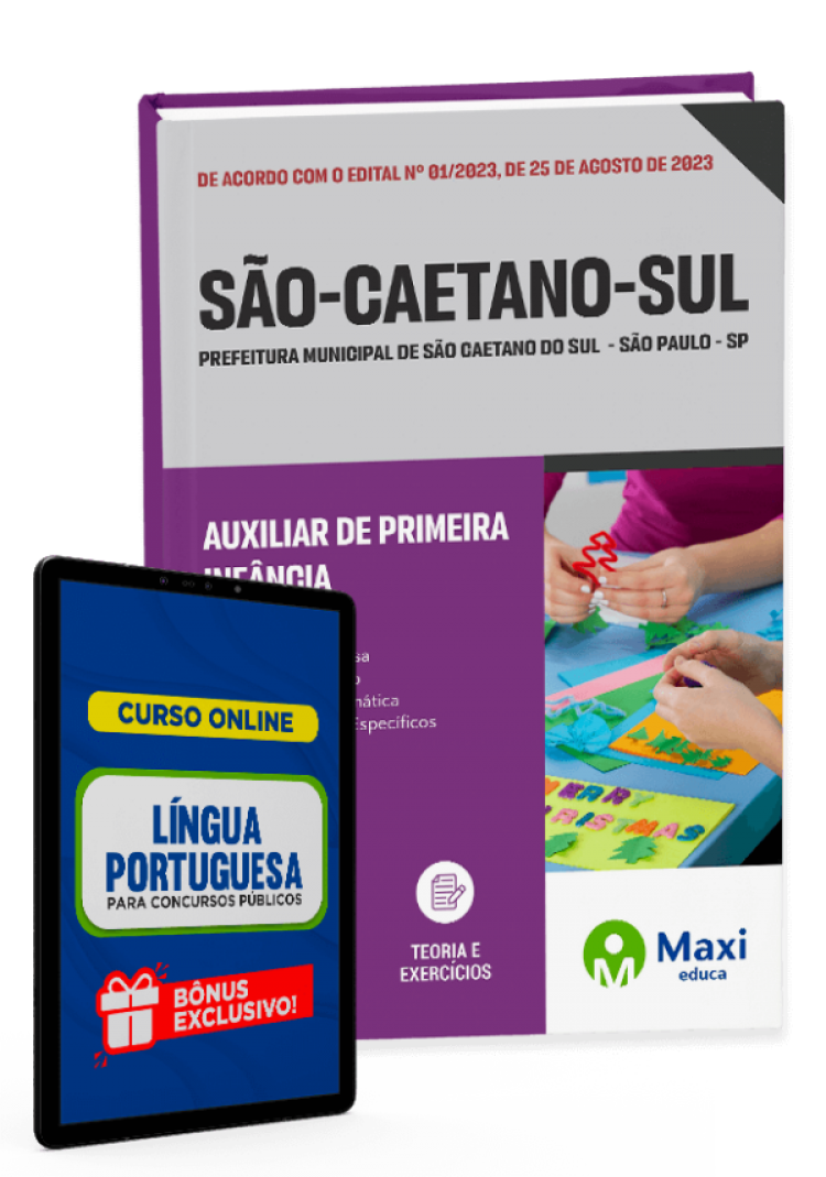 - Apostila Prefeitura de São Caetano do Sul - SP - 2023 Auxiliar de Primeira Infância