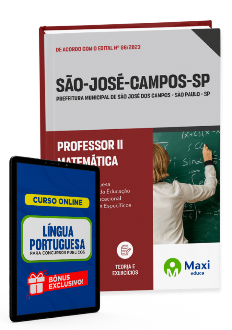 - Apostila Prefeitura de São José dos Campos - SP - 2023 Professor II - Matemática