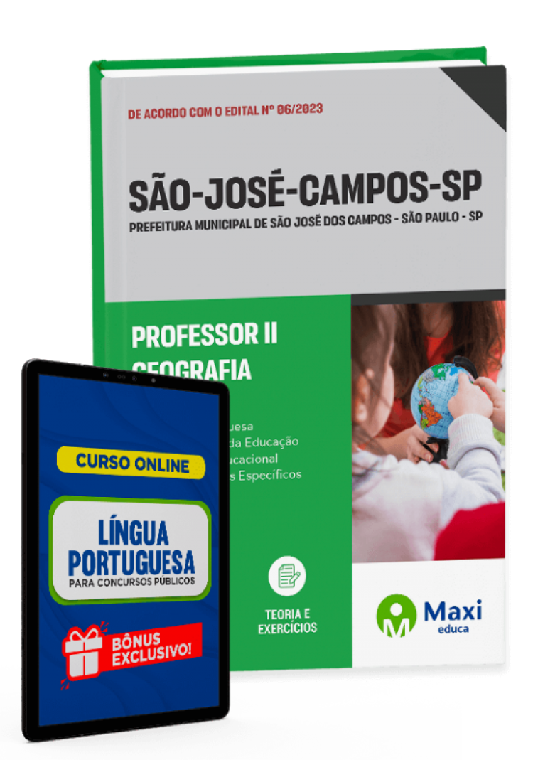 - Apostila Prefeitura de São José dos Campos - SP - 2023 Professor II - Geografia