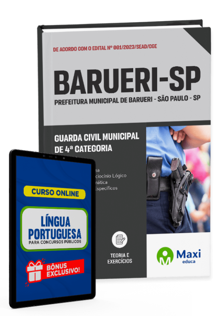 - Apostila Prefeitura de Barueri - SP - 2023 Guarda Civil Municipal de 4ª categoria