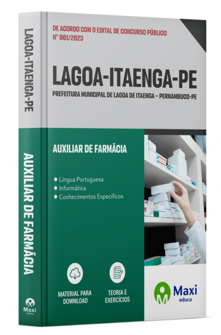 - Apostila Prefeitura de Lagoa de Itaenga - PE - 2023 Auxiliar de Farmácia